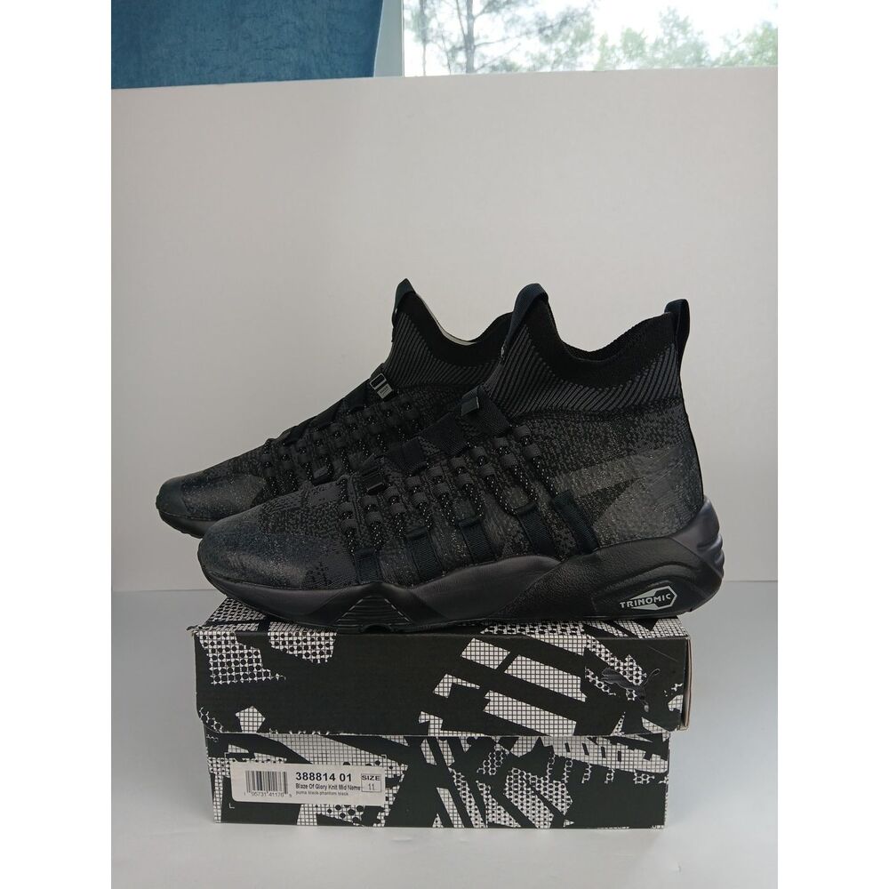 Puma  Blaze of Glory Knit Mid Neme Phantom Black Sneakers 388814-01 Men's Sz 11 - Picture 3 of 16